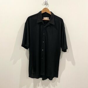 Smash Black Short Sleeve Button Up